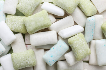 Different chewing gums as background