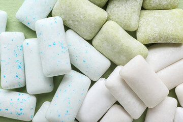 Different chewing gums as background