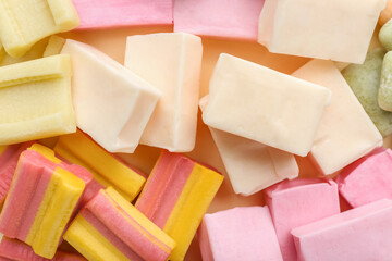 Different chewing gums as background