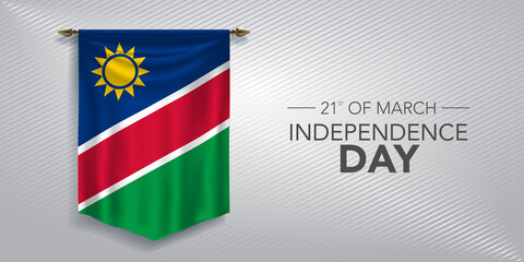 Namibia independence day greeting card, banner, vector illustration