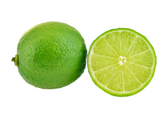 Fresh lime isolated on white background.