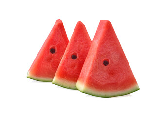 Sliced of watermelon isolated on white background.