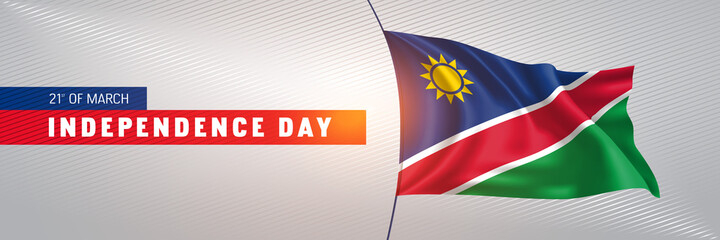 Namibia happy independence day greeting card, banner vector illustration