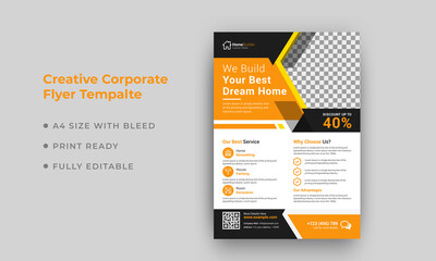 Construction and Home flyer template Premium Vector
