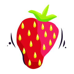 Red berry strawberry. Vector illustration.