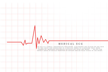 Heart with cardiogram - 2D illustration