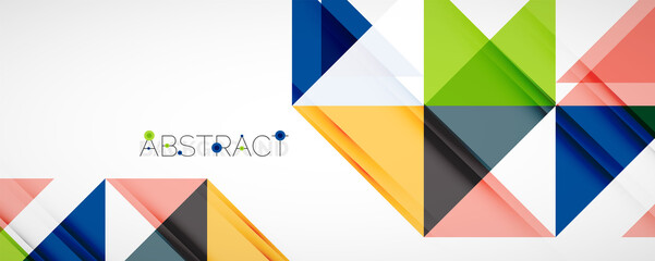 Geometric abstract background. Techno color triangle shapes. Vector illustration for covers, banners, flyers and posters and other designs