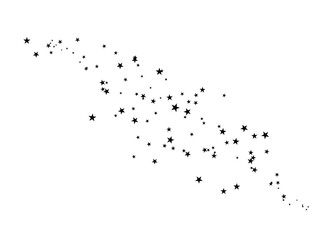 Stars on a white background. Black star shooting with an elegant star. Meteoroid, comet