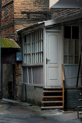 Porch of wooden rural house