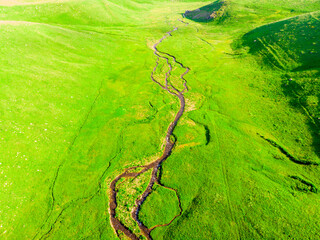 Picturesque green landscape in Armenia, scenic view on a sunny day in June
