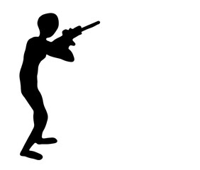 スポーツ、シューティングのシルエット