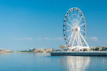 Foto op Aluminium Ferris wheel in front of sky. Big carousel in Baku, Azerbaijan © kosmos111