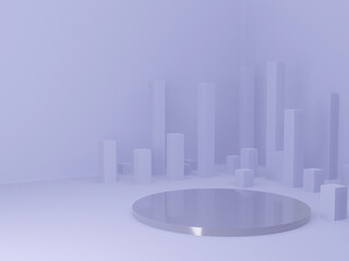 Fototapeta premium 3D rendered light purple pedestal.
