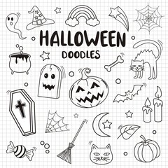 Halloween doodle ,vector Illustration