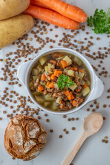 A bowl of lentil soup a delicious and common dish