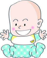 vector cartoon cute happy baby laugh