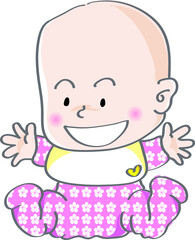 vector cartoon cute happy baby laugh