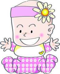 vector cartoon cute happy baby laugh