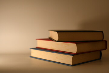 open book on pile of book background shcool study book