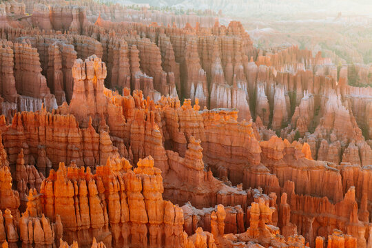 Pinnacle rocks at sunrise, Bryce National Park, USA