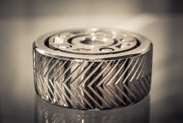 Object printed on metal 3d printer close-up