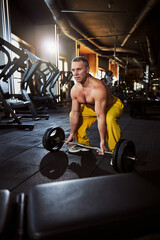 Fototapeta premium Focused man dedicated to gain some more muscle strength