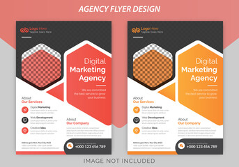 Digital Agency flyer design vector template