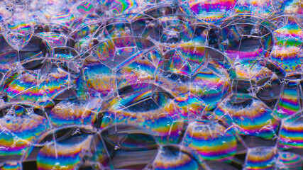 Soap bubbles with abstract pattern, close-up, macro, texture, p