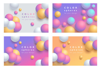 Color spheres for your design. Colored balls on the surface.

