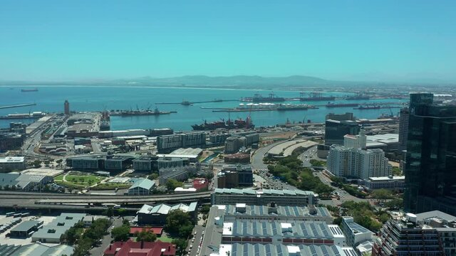 Covid-19 Lockdown Empty Street Aerial in Cape Town South Africa.