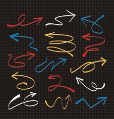 Set of arrows vector illustration.Arrow doodles vector