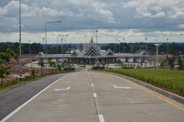 Fototapeta na wymiar Construction of a bridge across the Mekong River 3, Thailand and Laos