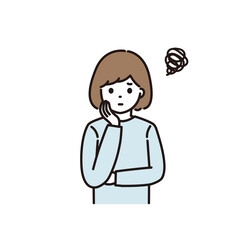 悩みがある女性のイラスト