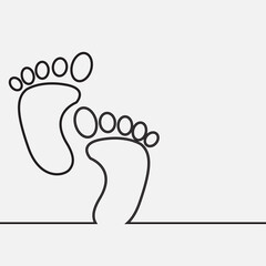 Footprints isolated on white. Vector illustration.