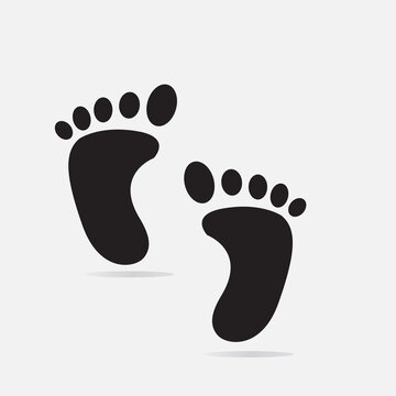 Footprints isolated on white. Vector illustration.