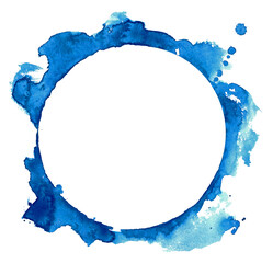 Watercolor blue circle isolate on white © Анастасия Фирсова