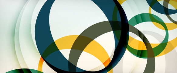 Obraz premium Ring geometric shapes, o letter repetition wallpaper. Abstract background for business or technology presentations, internet posters or web brochure covers