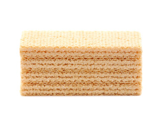Wafers with white cream filling isolated on white
