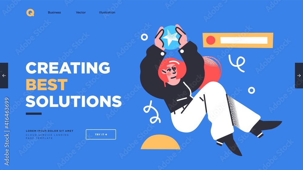 Poster research innovations and solutions. presentation slide template or landing page website design. busi