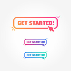 Get Started Button with Cursor Label Set