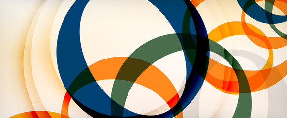 Obraz premium Ring geometric shapes, o letter repetition wallpaper. Abstract background for business or technology presentations, internet posters or web brochure covers