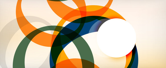 Ring geometric shapes, o letter repetition wallpaper. Abstract background for business or technology presentations, internet posters or web brochure covers