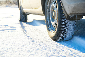 Studded winter car tires