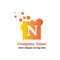 Simple Elegant Initial Letter Type N Logo Sign Symbol Icon