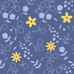 Rolgordijnen  Elegance Seamless pattern with floral, vector floral illustration in vintage style © dinvector