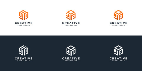 Initials jp logo design template