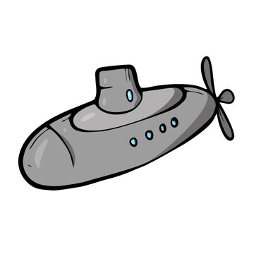 recommend clip art: Submarine on white background Cute Cartoon transport. . Vector illustration