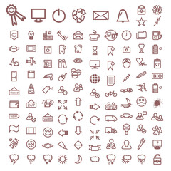 Infographics icons for design. Large set. Symbol Collection 110 Items. Jpeg Illustration