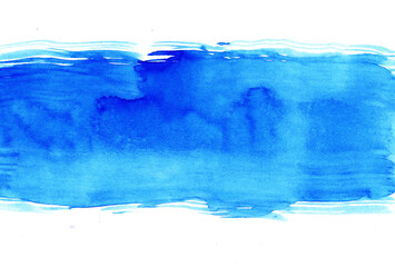 hand drawn blue watercolor paint background. 