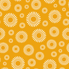Daisy flowers in the field repeat pattern print background